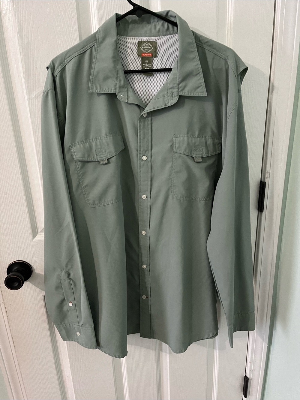 St. Johns Bay Men's Button-Front Shirt in Sage Green